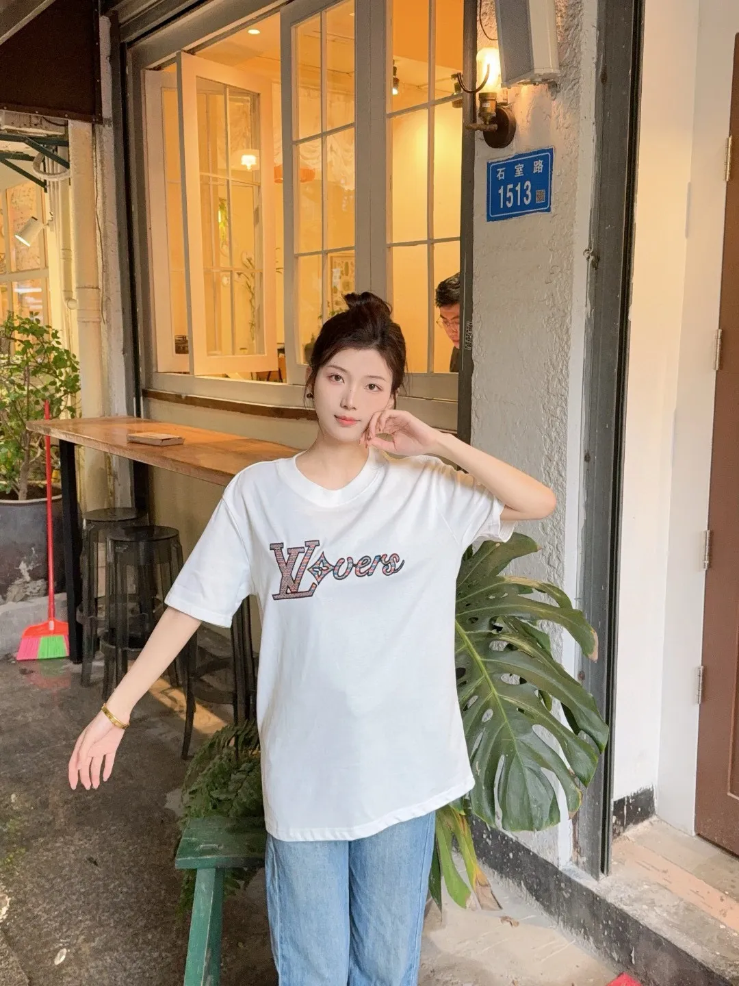 Louis Vuitton/Louis Vuitton 25ss rainbow braided embroidered short sleeves